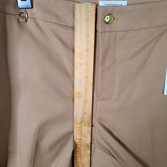 Charter Club Pants Womens 12 Tan Slim Leg Ankle Classic Fit Tummy Slimming NEW - Picture 10 of 14